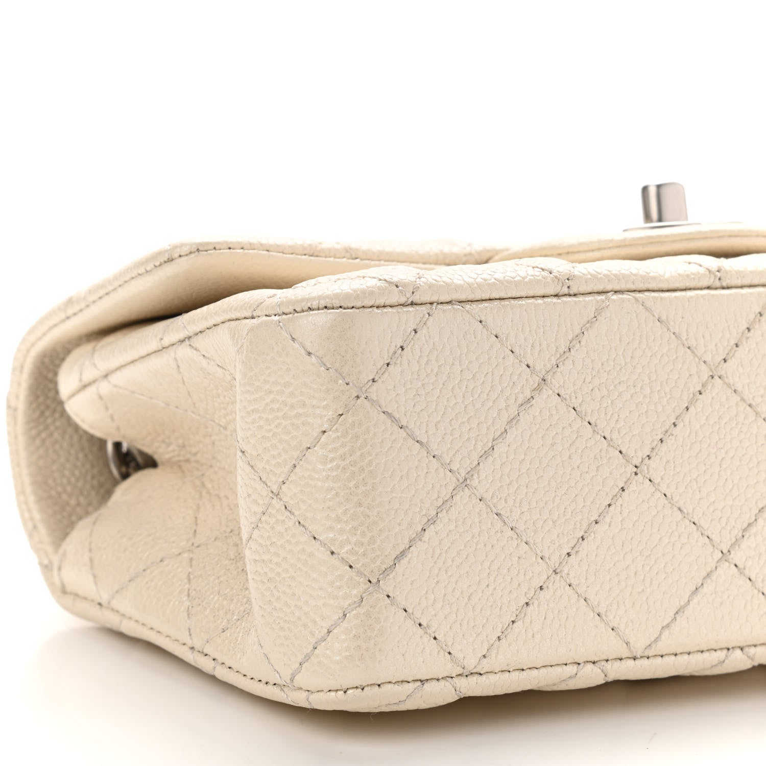 Chanel Iridescent Caviar Quilted Mini Rectangular Flap Ivory 9 of 9