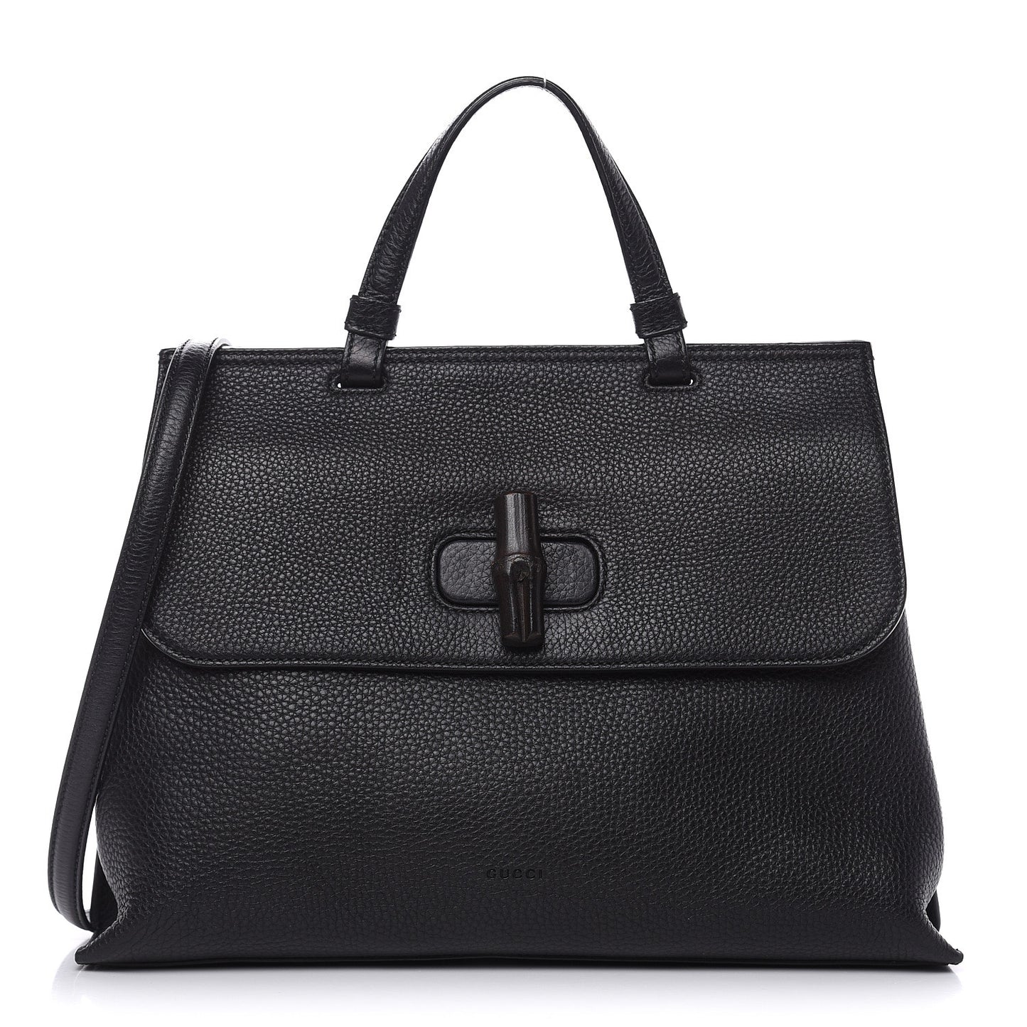 Cellarius Calfskin Medium Bamboo Daily Top Handle Bag Black