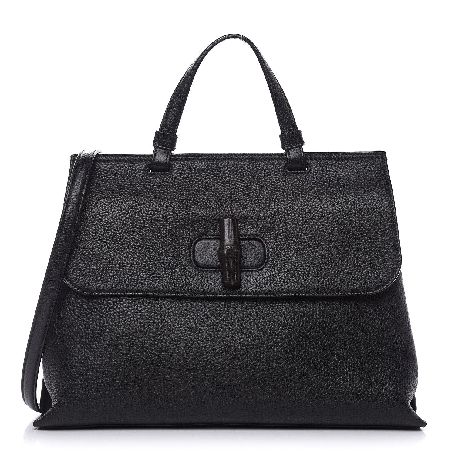 Gucci Cellarius Calfskin Medium Bamboo Daily Top Handle Bag Black 1 of 8