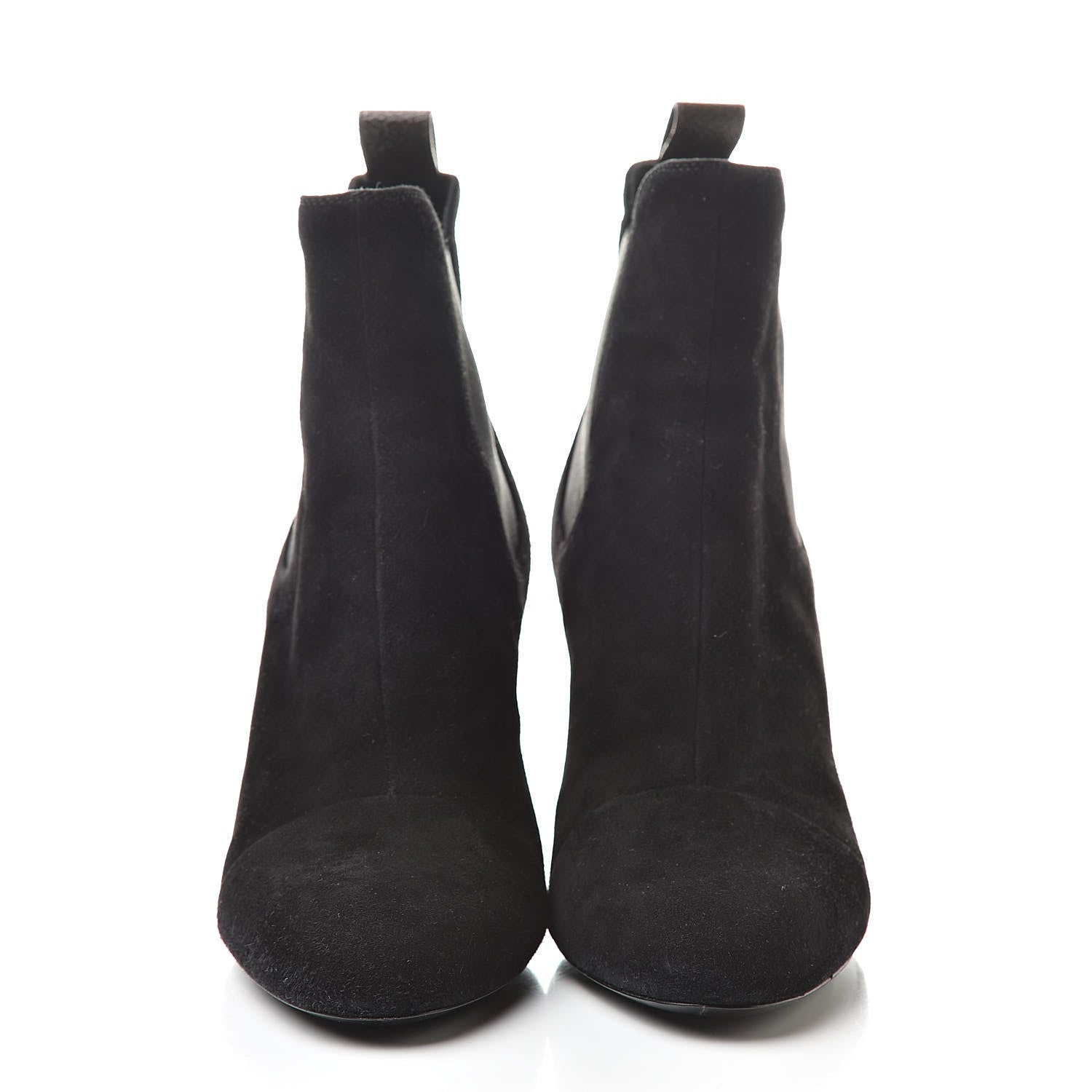 Louis Vuitton Suede Monogram Uniformes Cap Toe Chelsea 80mm Ankle Boots 38.5 Black 2 of 12