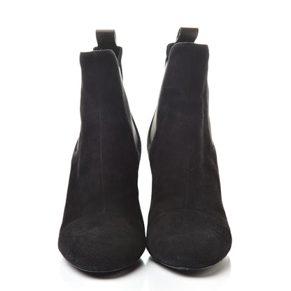 Louis Vuitton Suede Monogram Uniformes Cap Toe Chelsea 80mm Ankle Boots 38.5 Black 2 of 12
