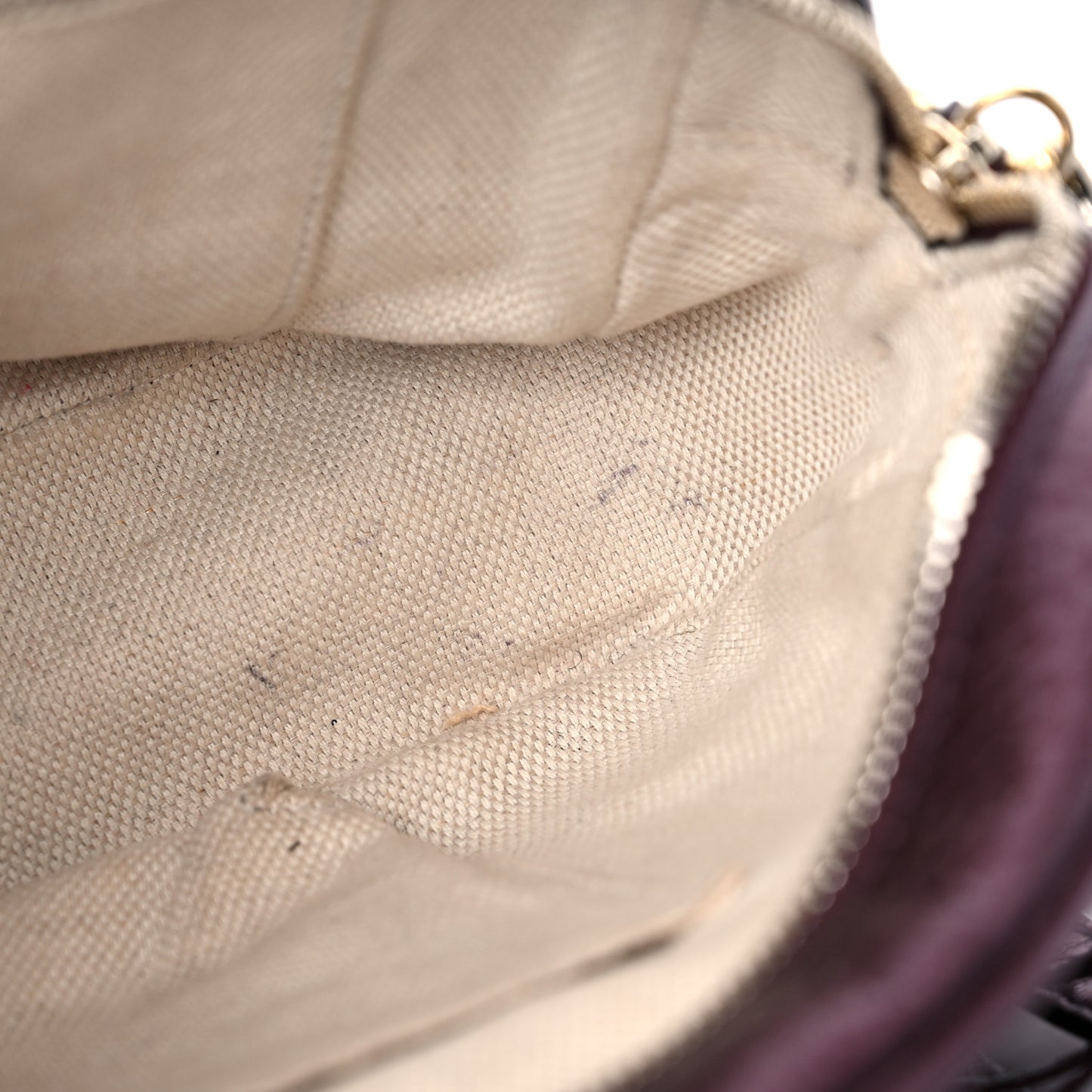 Metallic Pebbled Calfskin Small Soho Disco Bag Burgundy