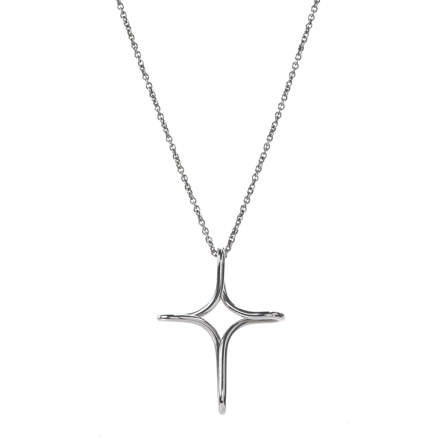 Sterling Silver Elsa Peretti Infinity Cross Pendant Necklace