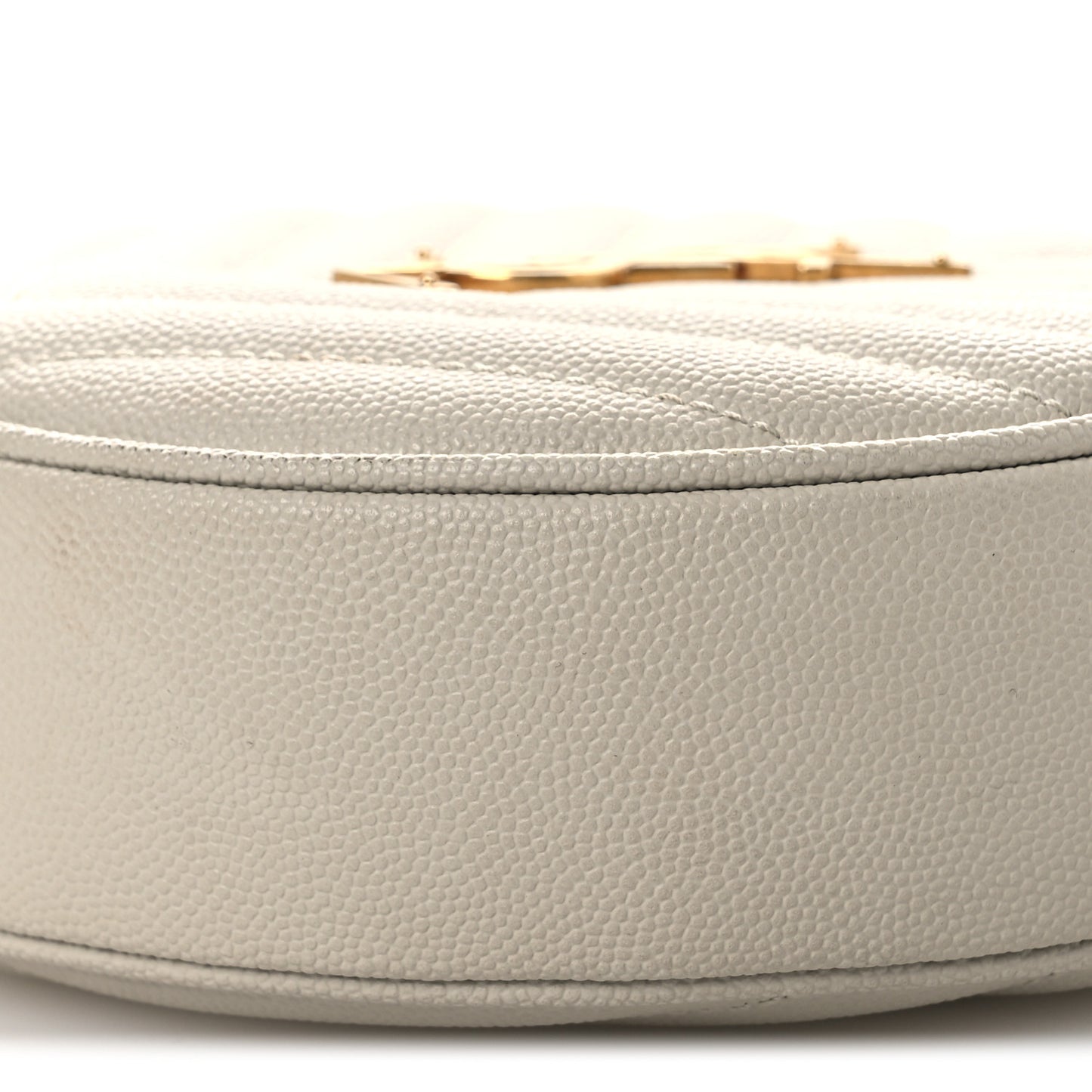 Grain De Poudre Matelasse Chevron Quilted Round Vinyle Camera Bag Crema Soft