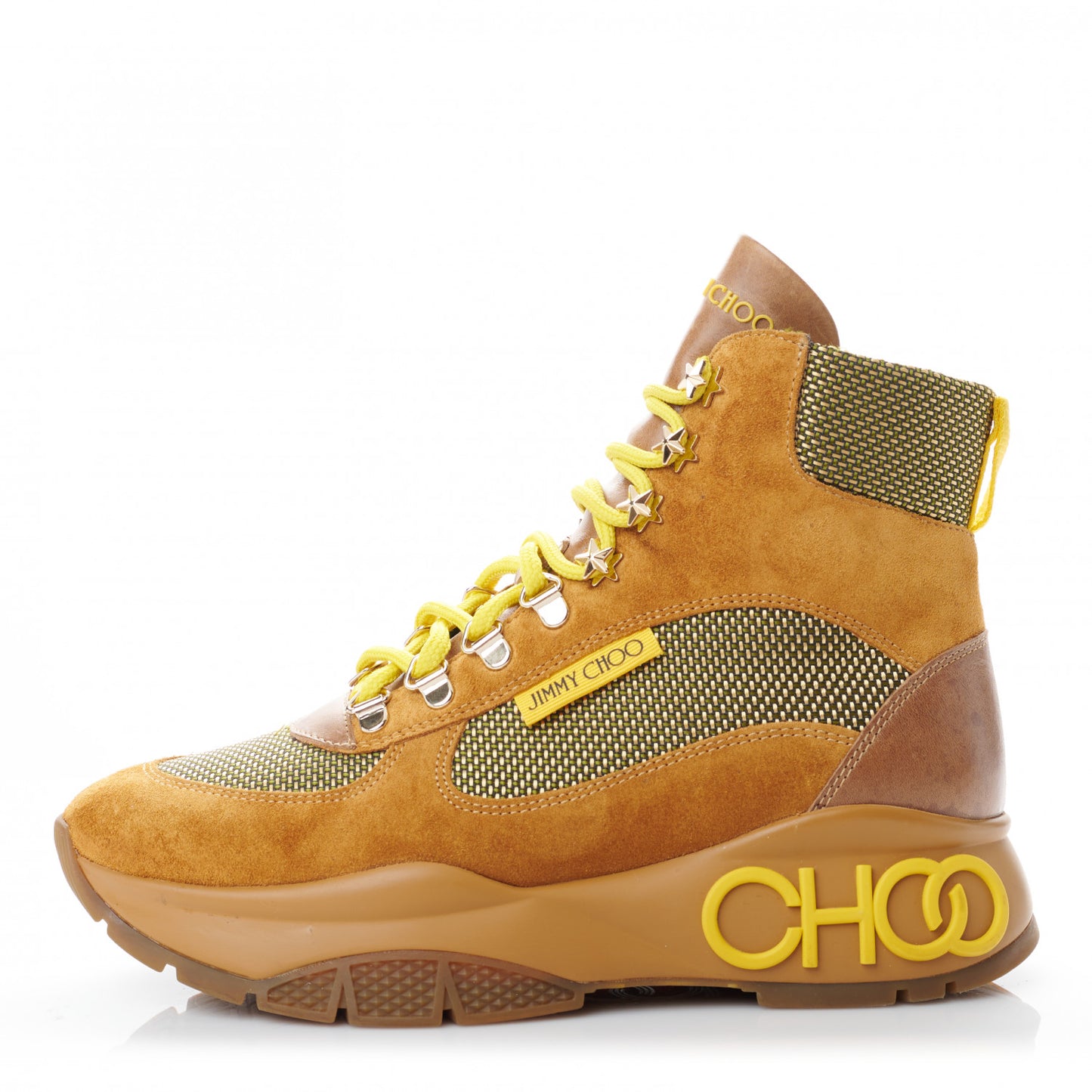 Calfskin Technical Mesh Suede Crosta Boot 37 Yellow