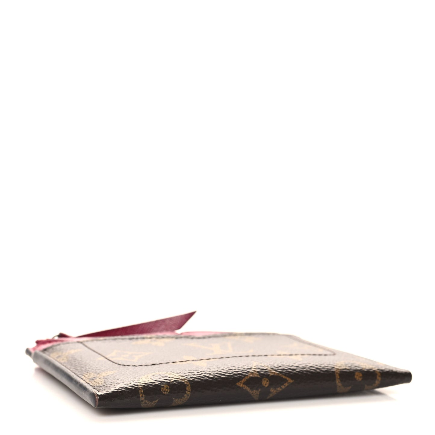 Monogram Zipped Card Holder Fuchsia