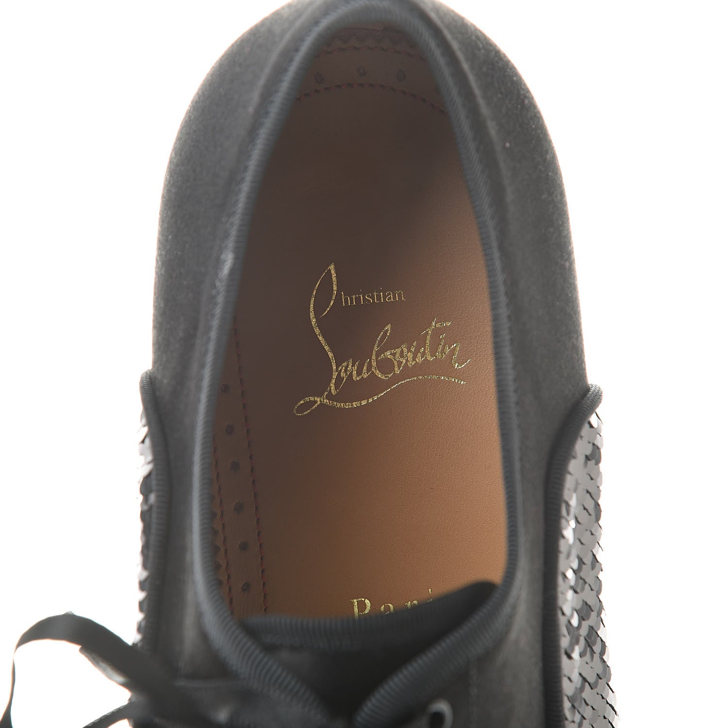 Christian Louboutin Patent Paillettes Greggo Orlato Flat Oxfords 40.5 Black 7 of 9