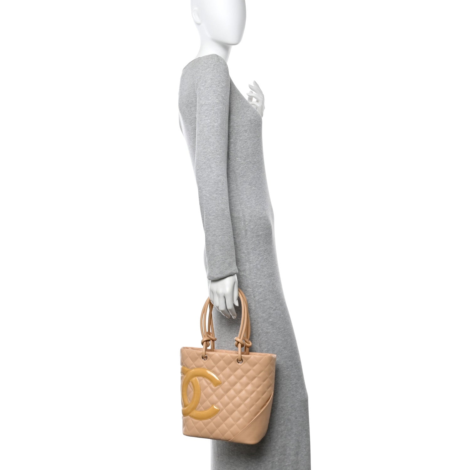 Chanel Calfskin Quilted Medium Cambon Tote Beige 2 of 16