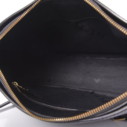 Burberry Calfskin Check Embossed Small Chichester Crossbody Clutch Bag Black 5 of 11