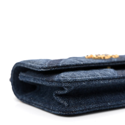 Chanel Denim Quilted Chanel 19 Flap Phone Holder With Chain Blue 9 of 10