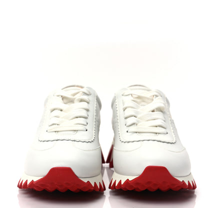 Christian Louboutin Calfskin Neoprene Womens Loubishark Sneakers 39 White 2 of 9