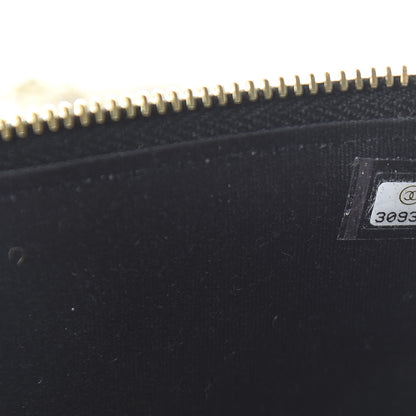 Chanel Raffia Jute Striped Small Vanity Case With Chain Black Beige 9 of 11