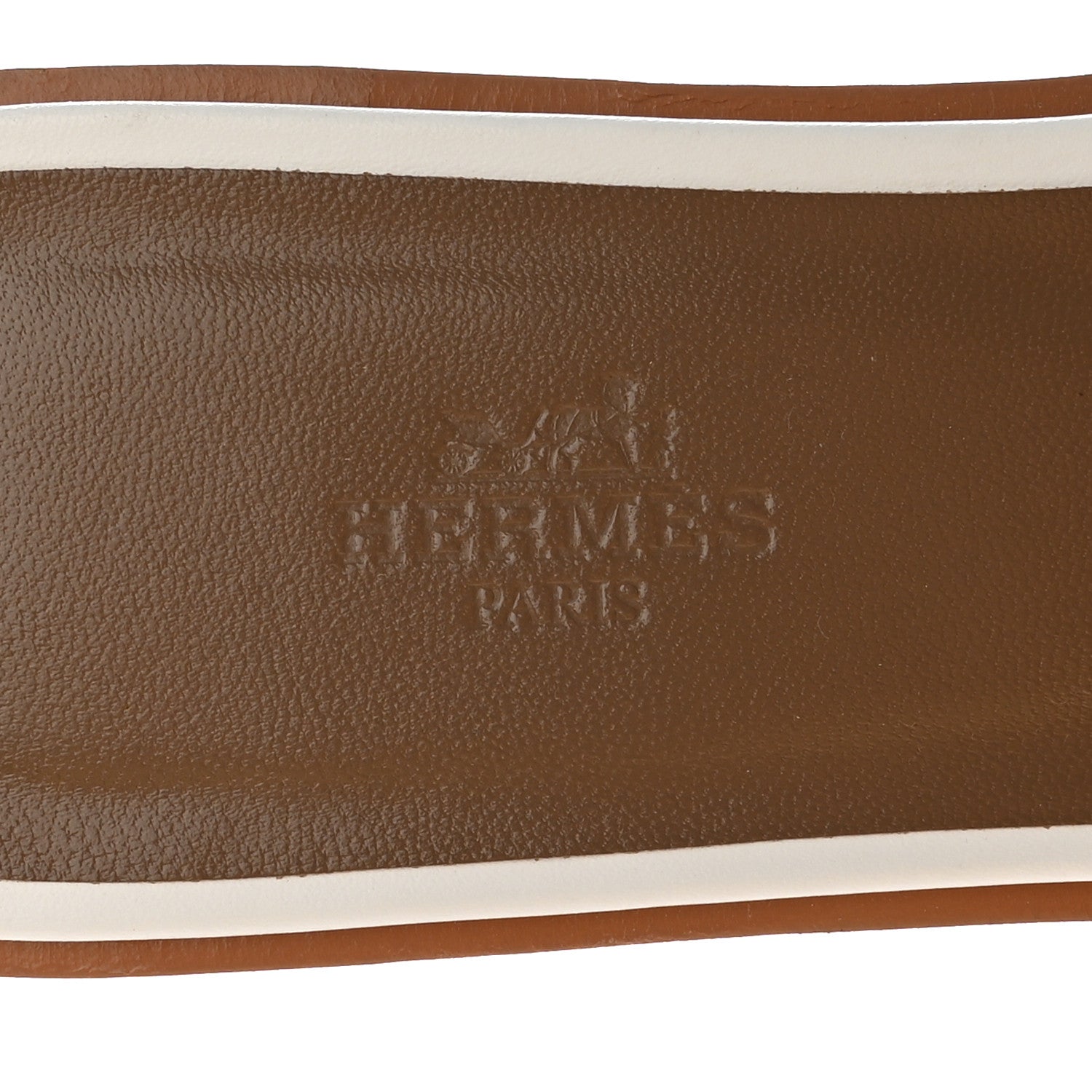 Hermes Box Calfskin Oran Sandals 38 White 7 of 13