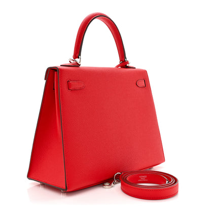 Hermes Epsom Kelly Sellier 25 Rouge De Coeur 3 of 17