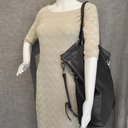 Prada Leather Large Tote Black Brown 5 of 10