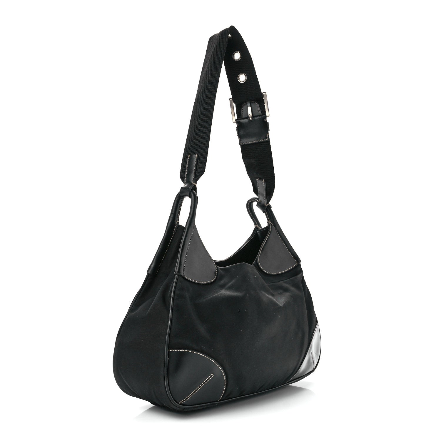 Prada Tessuto Light Nylon Shoulder Bag Black 3 of 12