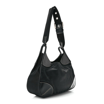 Prada Tessuto Light Nylon Shoulder Bag Black 3 of 12