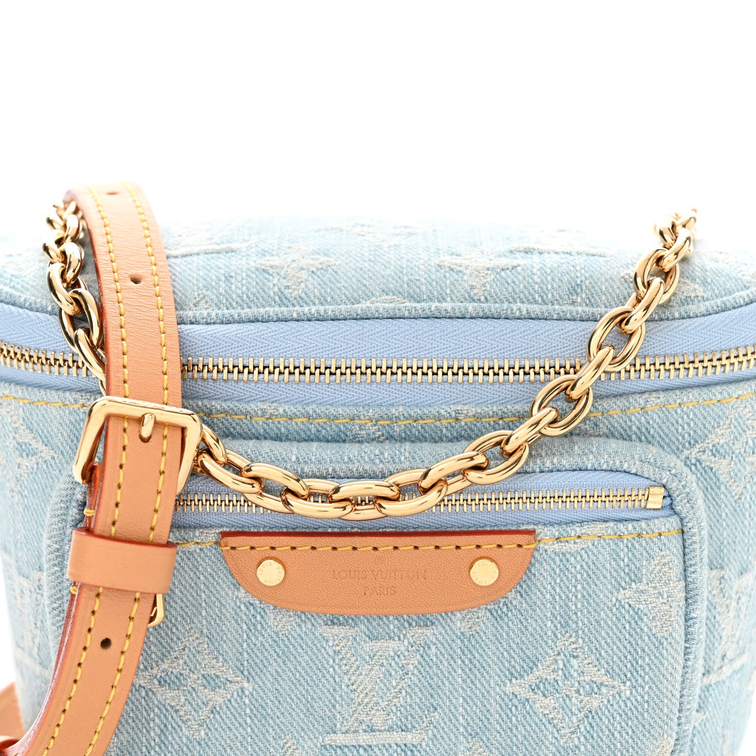 Louis Vuitton Monogram Denim Mini Bumbag Sky Blue 7 of 9