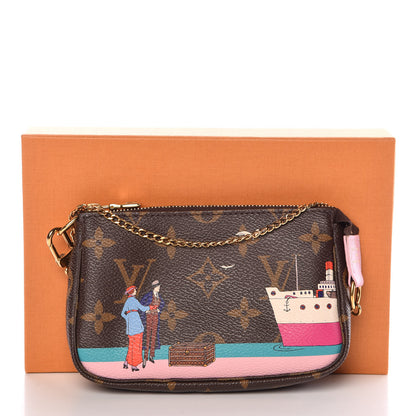 Louis Vuitton Monogram 2016 Christmas Animation Mini Pochette Accessories Rose Ballerine 8 of 8