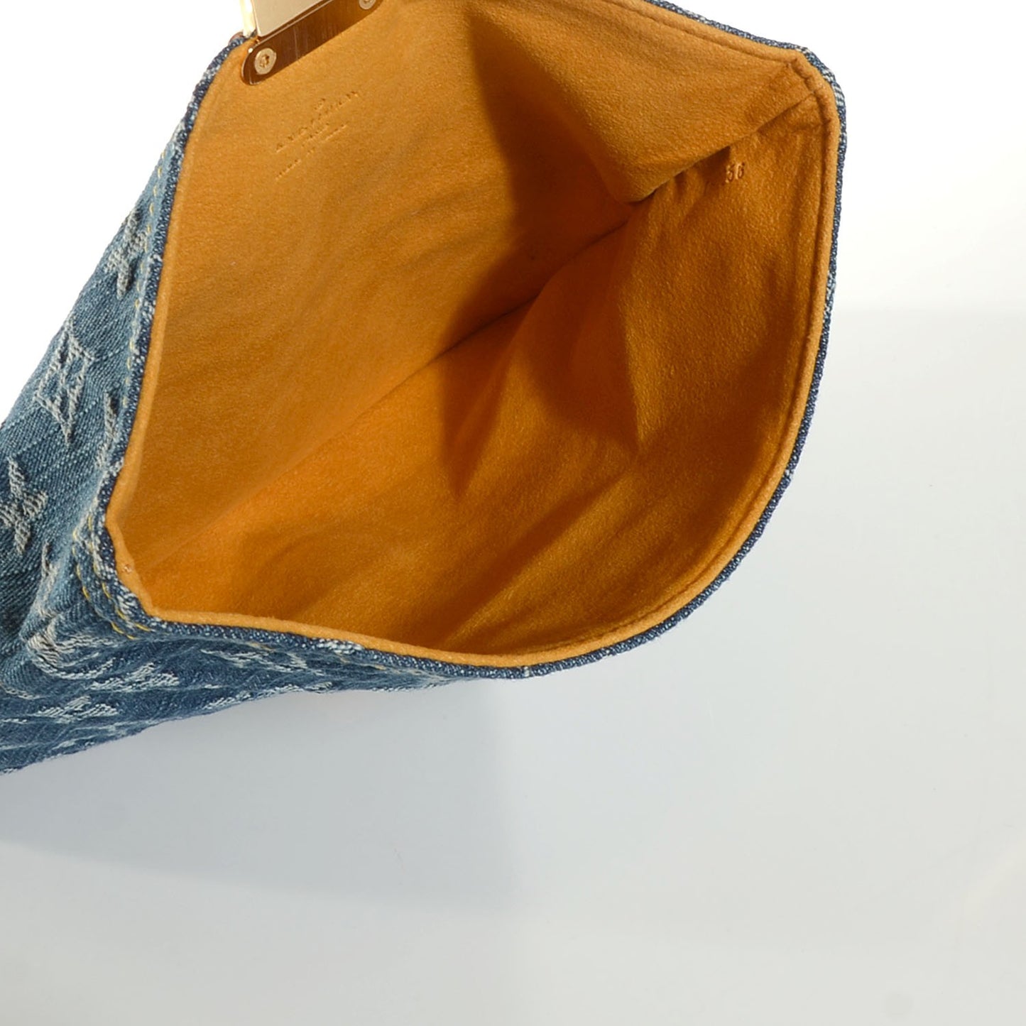 Monogram Denim Pochette Plat Clutch Blue