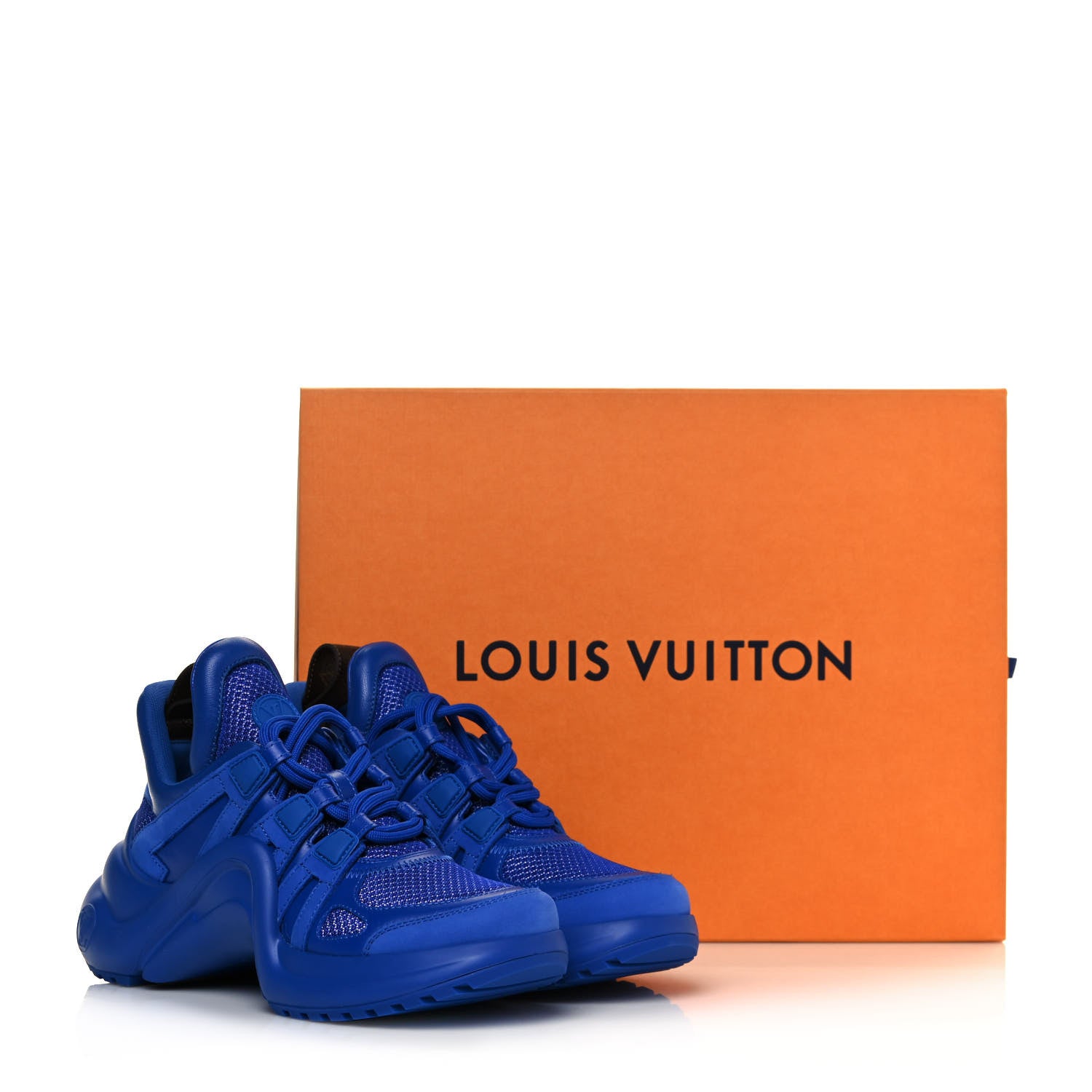 Louis Vuitton Calfskin Technical Nylon LV Archlight Sneakers 35 Blue 9 of 9
