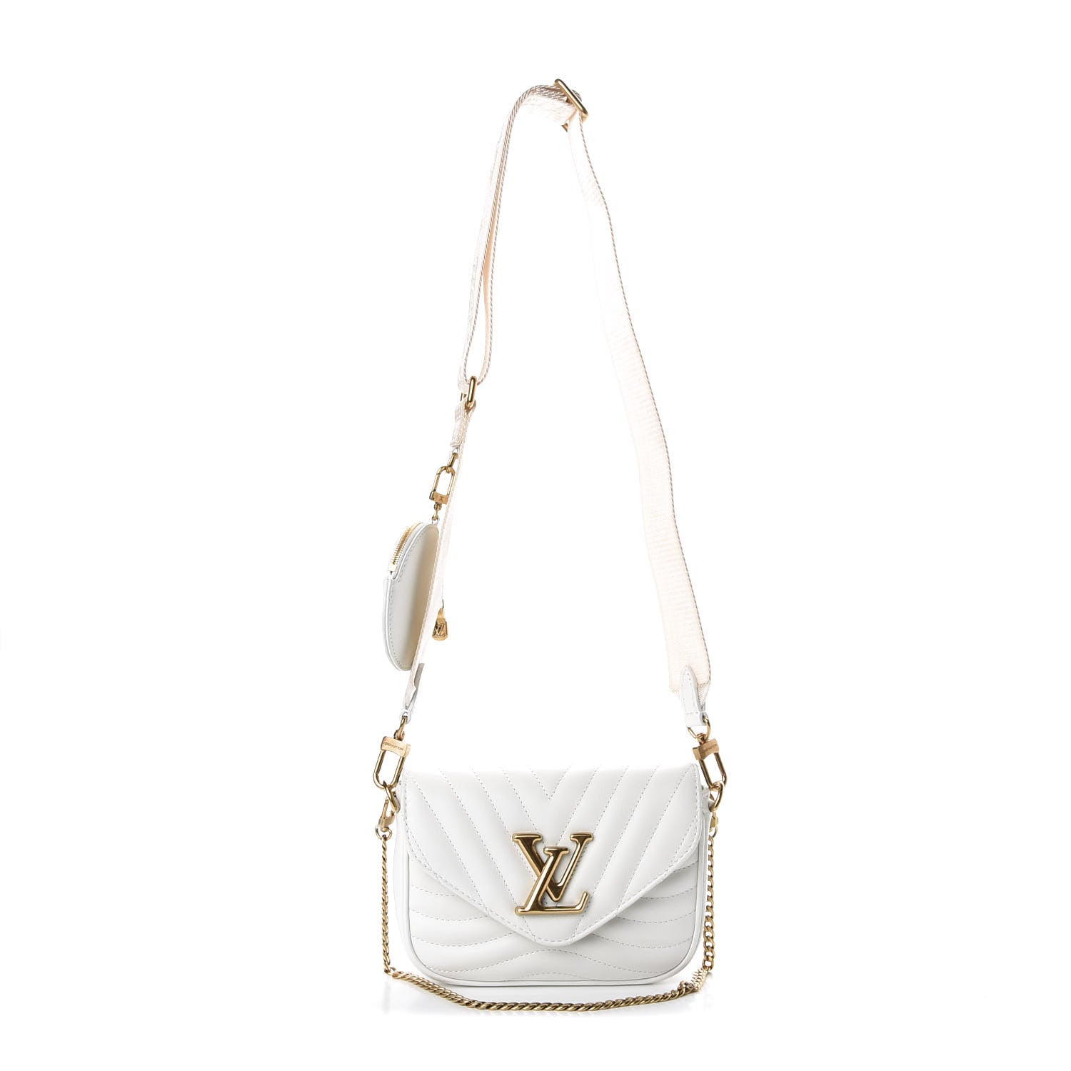 Louis Vuitton Calfskin New Wave Multi Pochette Snow 1 of 11