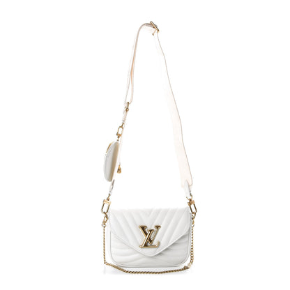 Louis Vuitton Calfskin New Wave Multi Pochette Snow 1 of 11