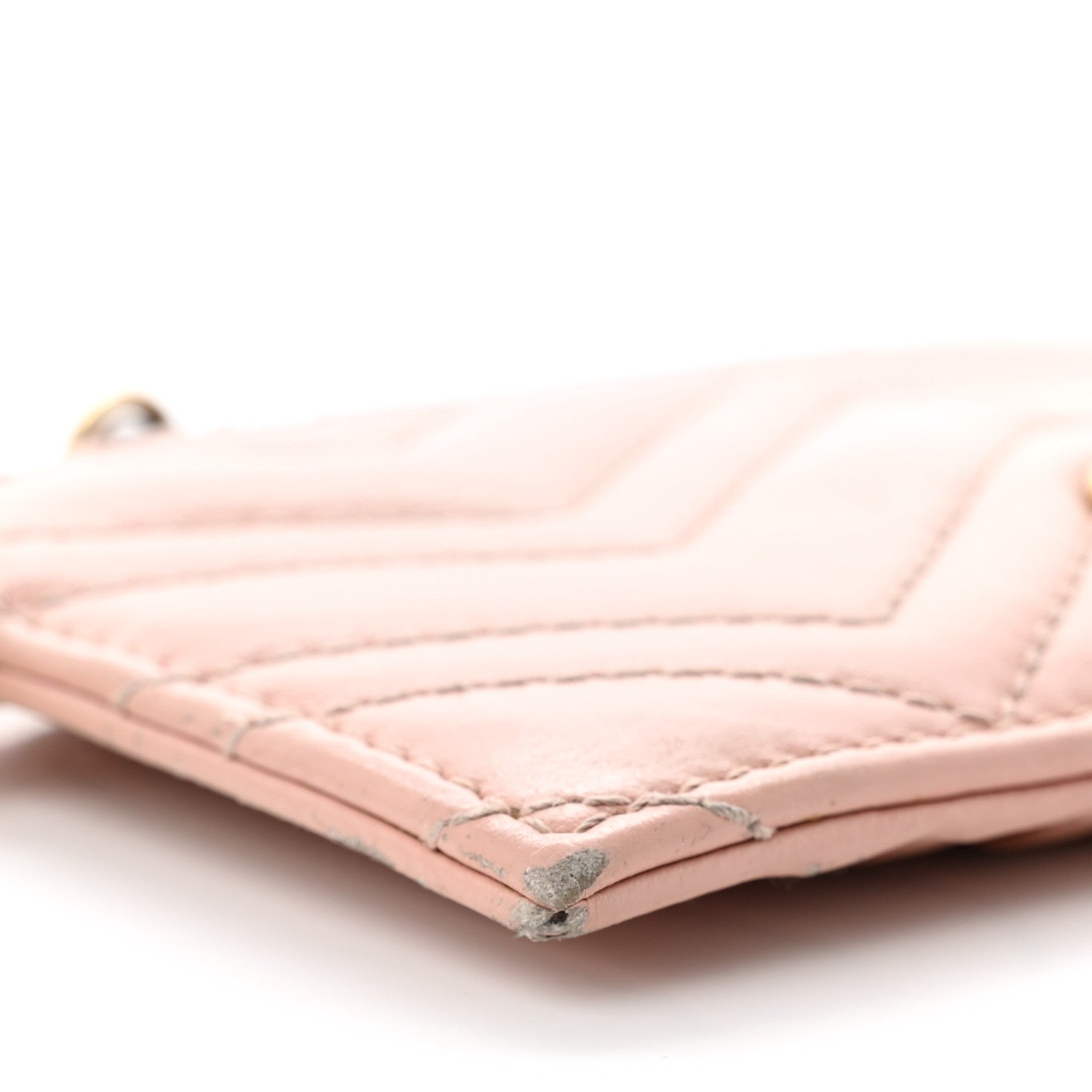 Gucci Calfskin Matelasse GG Marmont Coin Case Card Holder Wristlet Perfect Pink 7 of 8
