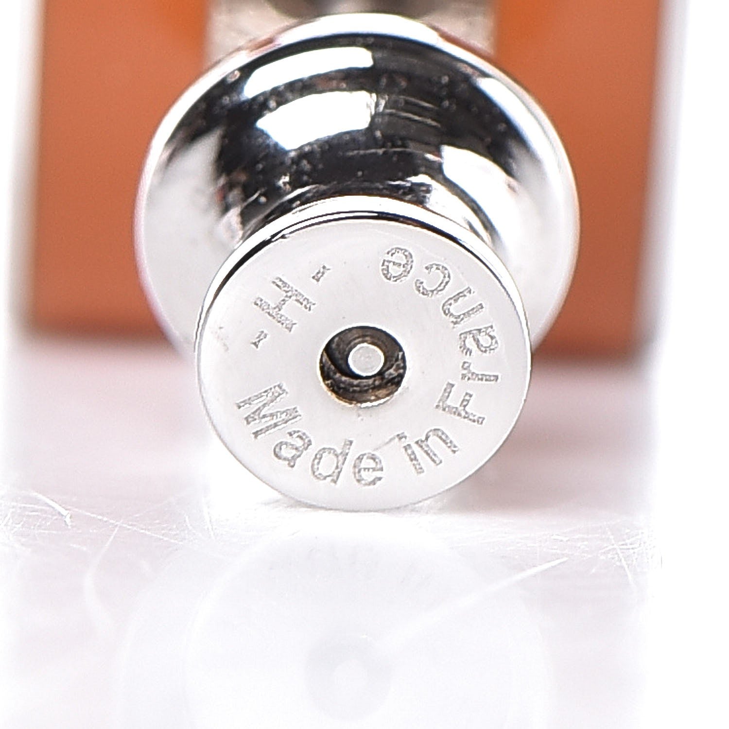 Hermes Palladium Lacquered Pop H Earrings Orange 5 of 6