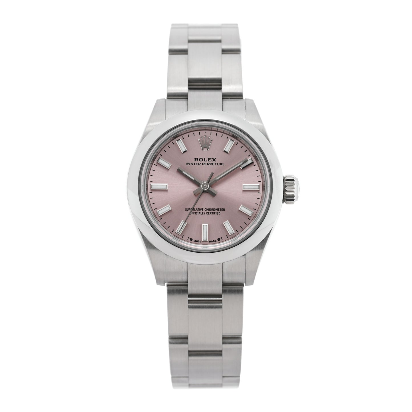 Stainless Steel 28mm Oyster Perpetual Datejust Watch Pink 276200