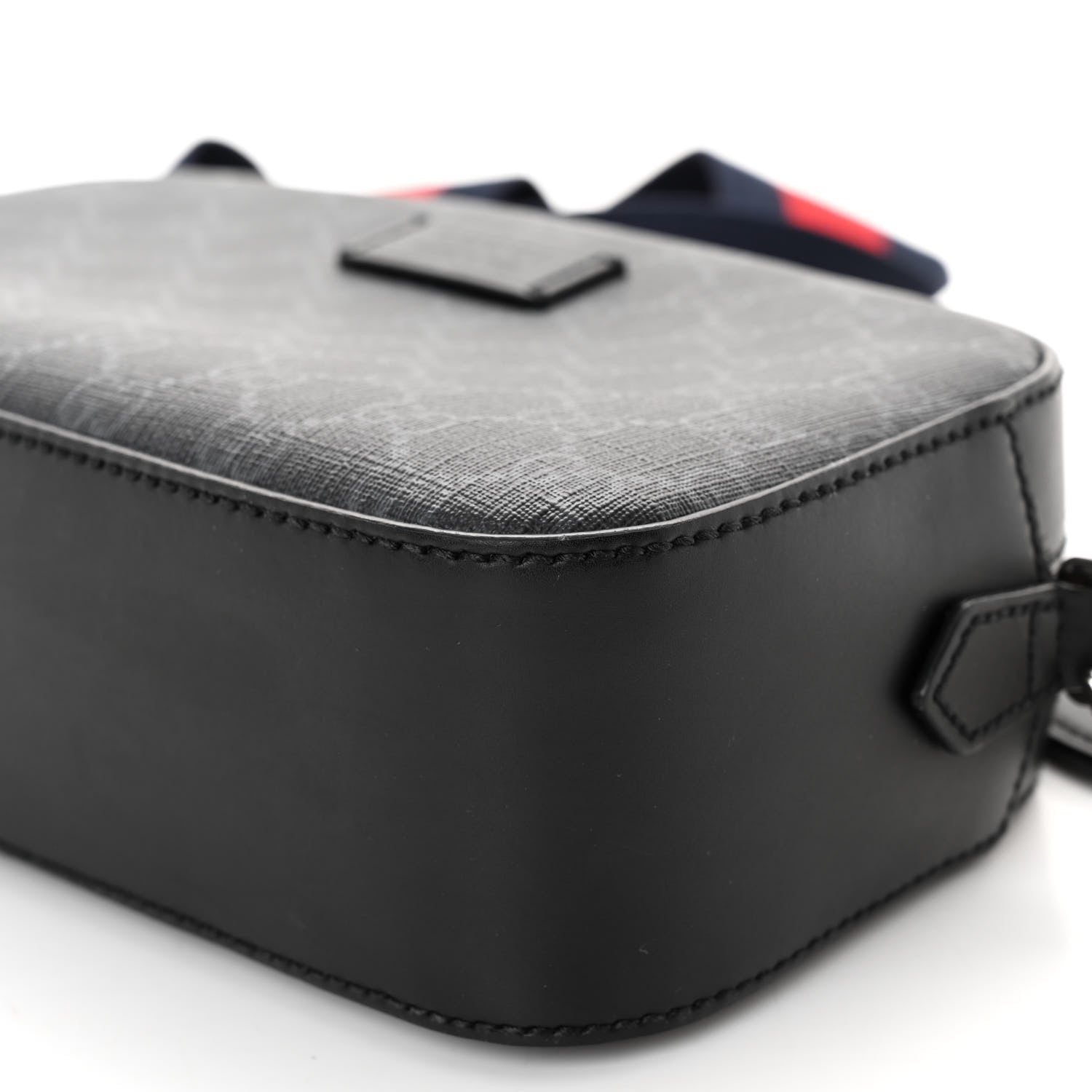 Gucci GG Supreme Monogram Web Shoulder Bag Black Grey 10 of 11