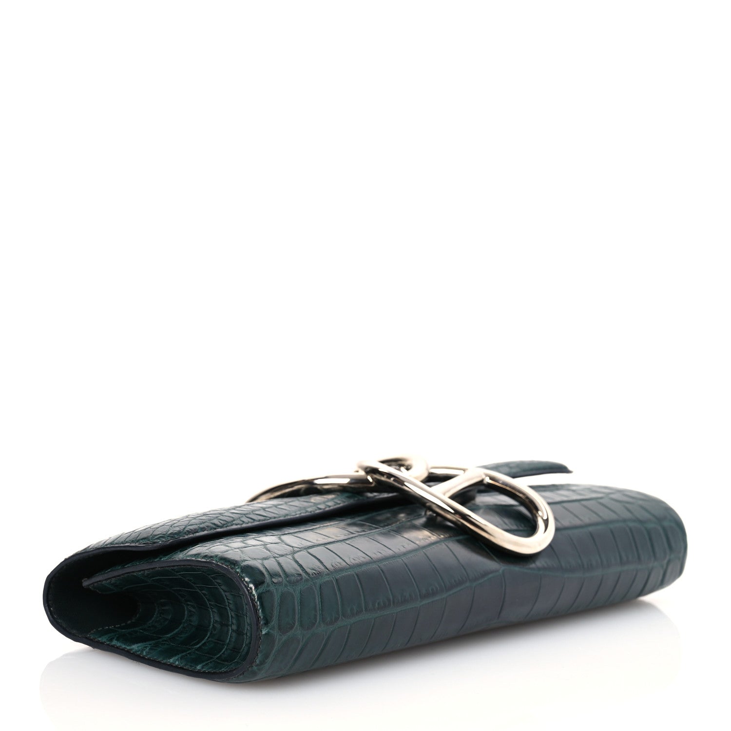 Hermes Matte Niloticus Crocodile Egee Clutch Vert Fonce 4 of 8
