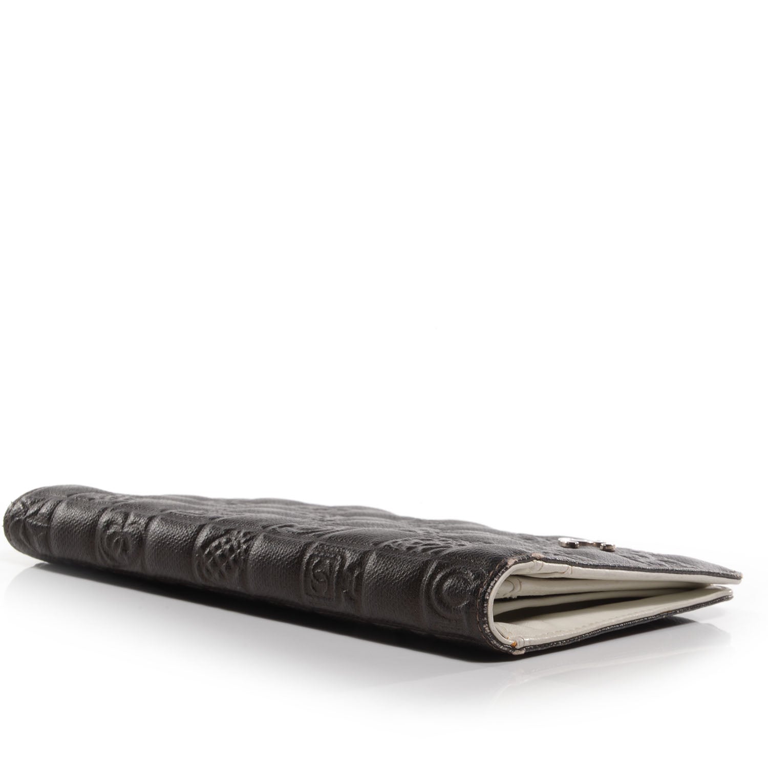 Chanel Calfskin Embossed Precious Symbols Yen Wallet Bronze 4 of 9