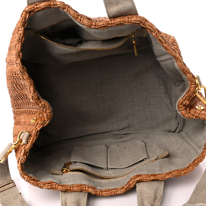 Prada Raffia Canvas Mistolino Tote Miele 5 of 13