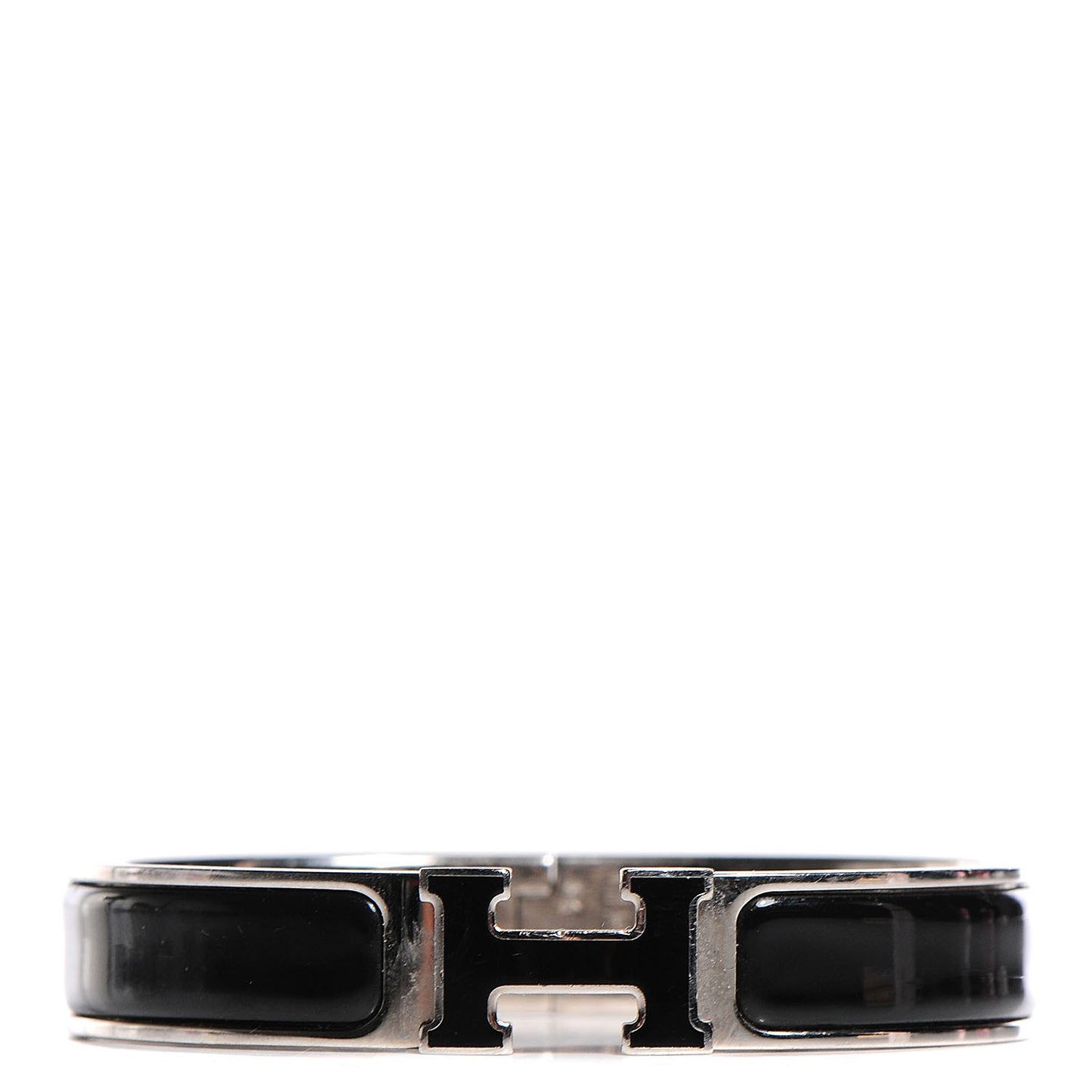Enamel Narrow Clic Clac H Bracelet GM Black