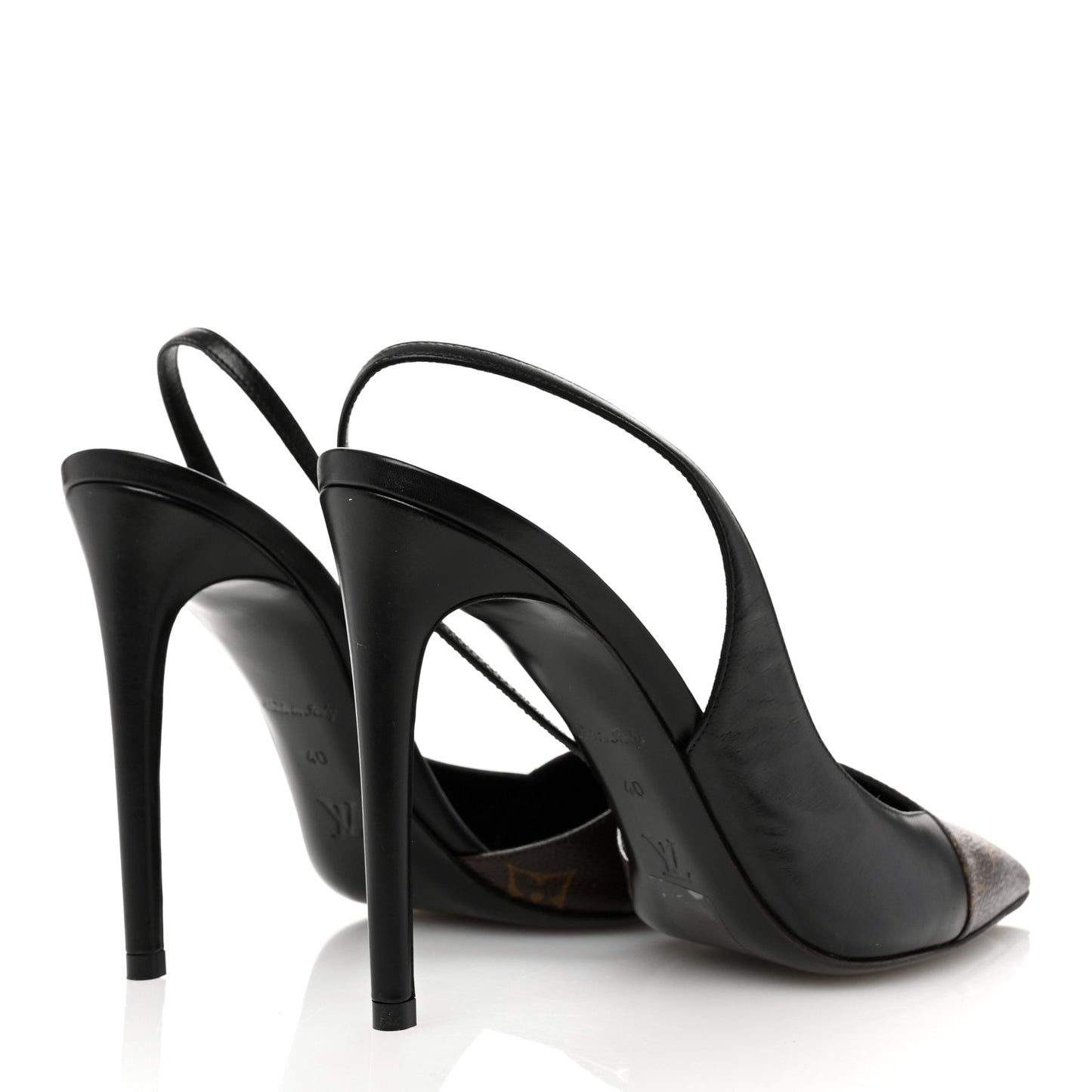 Monogram Cherie Slingback Pumps 40 Black