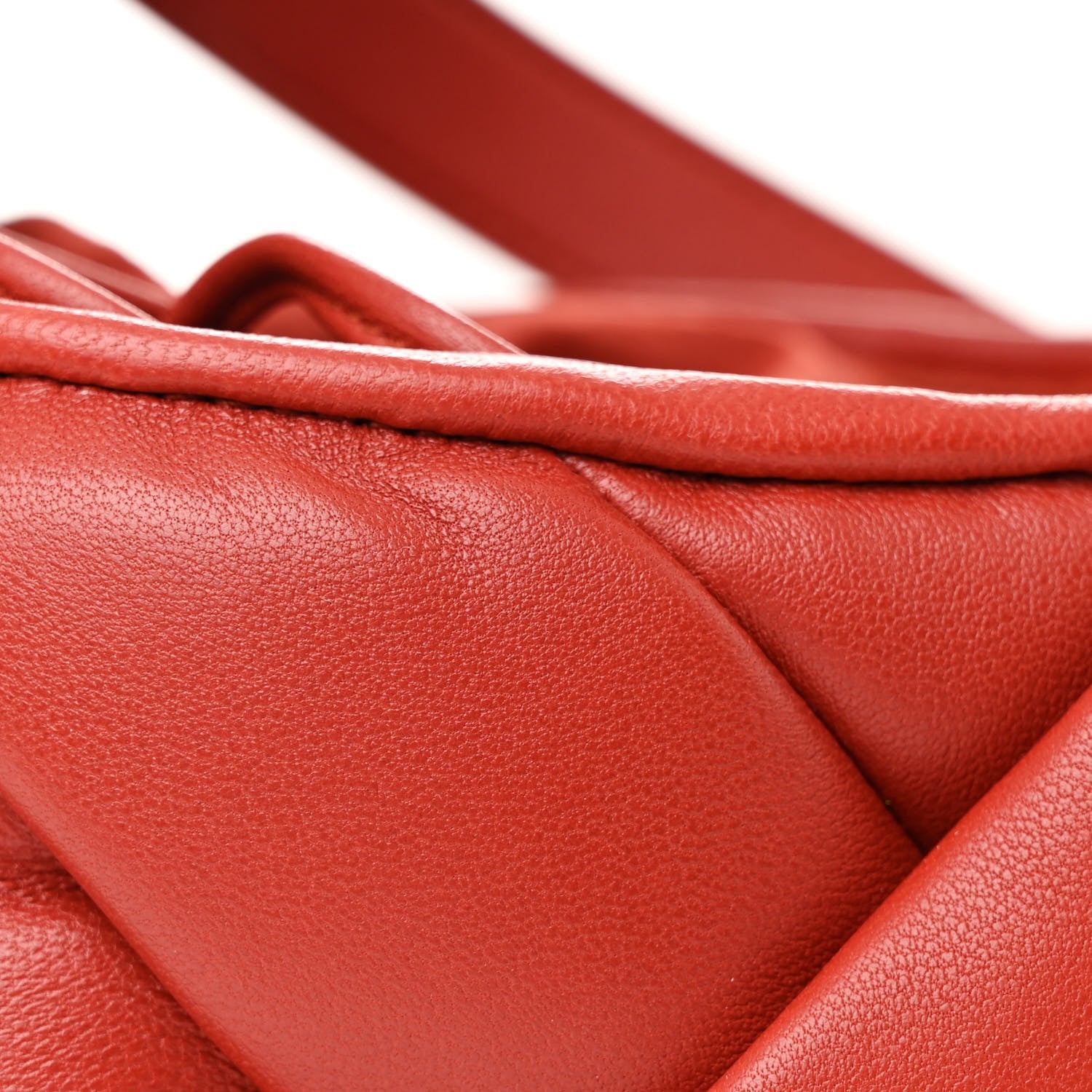 Bottega Veneta Lambskin Intreccio Small Helmet Bag China Red 8 of 10