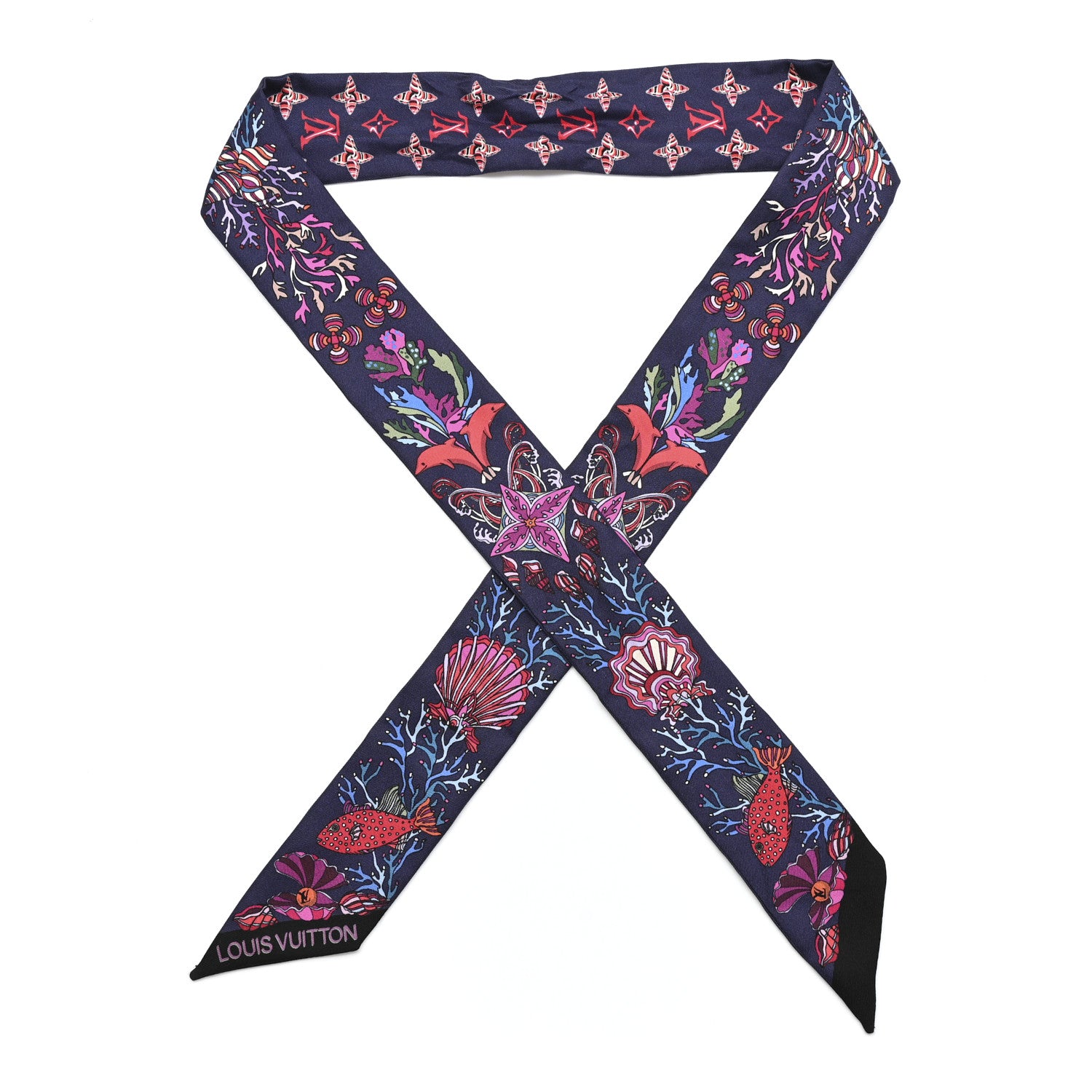 Louis Vuitton Silk Sea Of Love BB Bandeau Navy 1 of 4