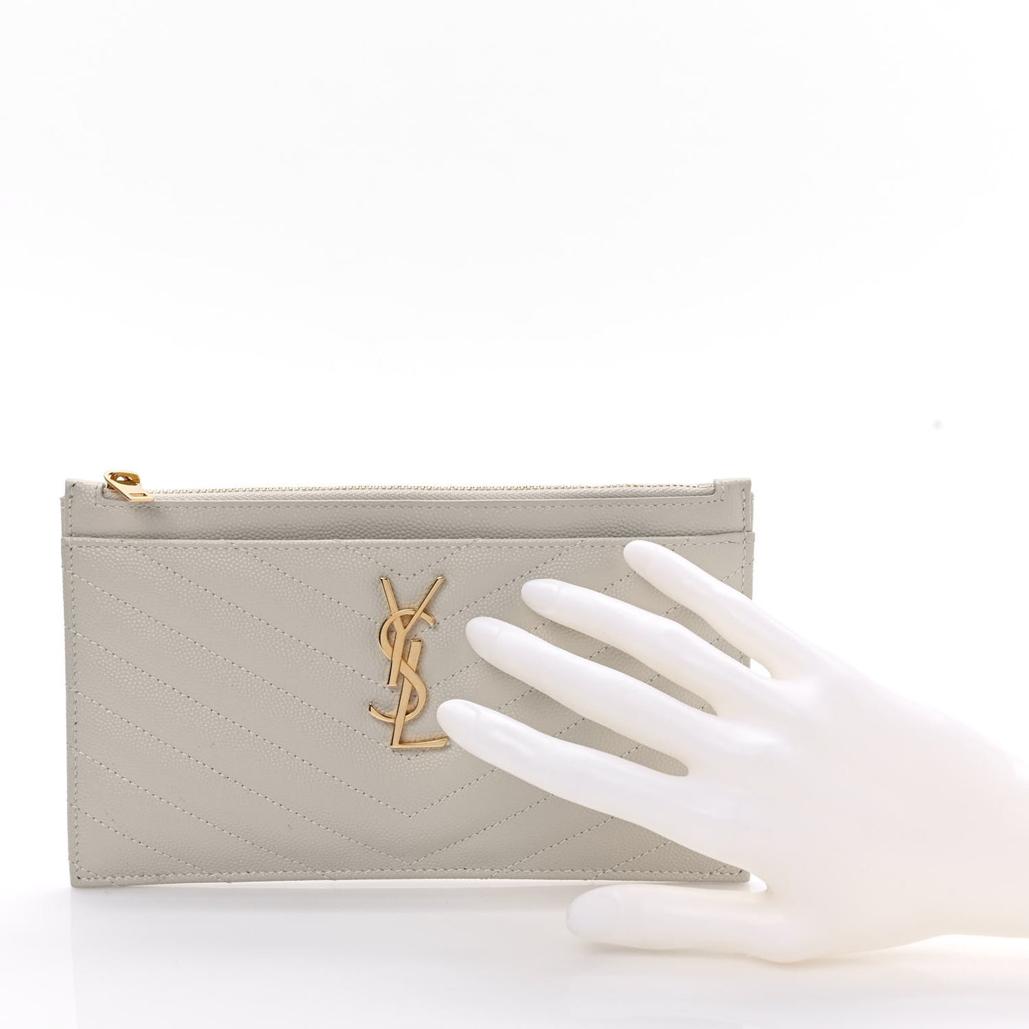 Grain De Poudre Chevron Monogram Bill Pouch Crema Soft