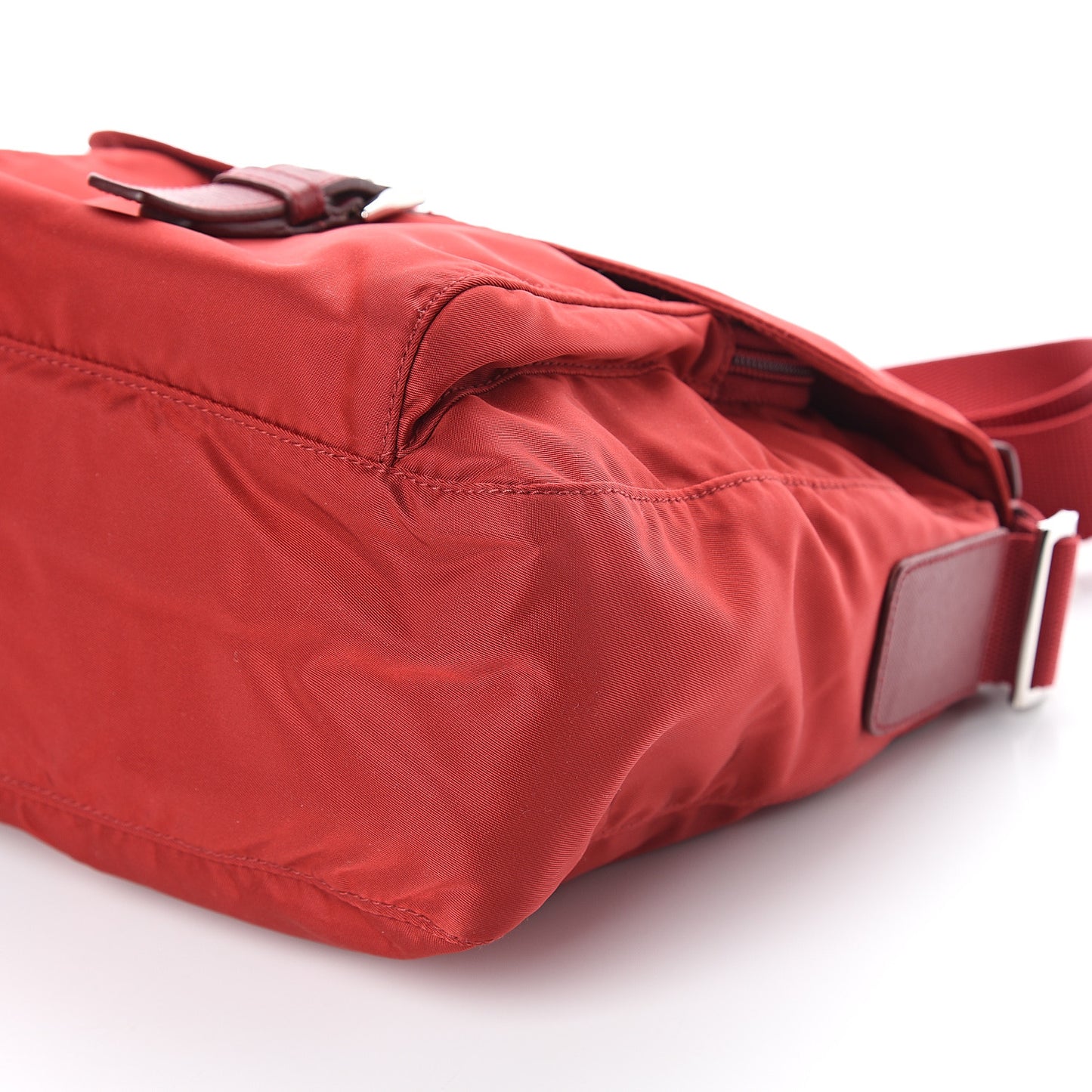 Tessuto Nylon Saffiano Vela Messenger Fuoco
