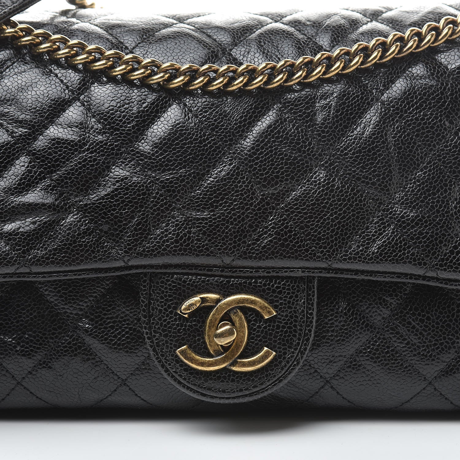 Chanel Crumpled Grained Calfskin Quilted Large Shiva Flap Black 8 of 10