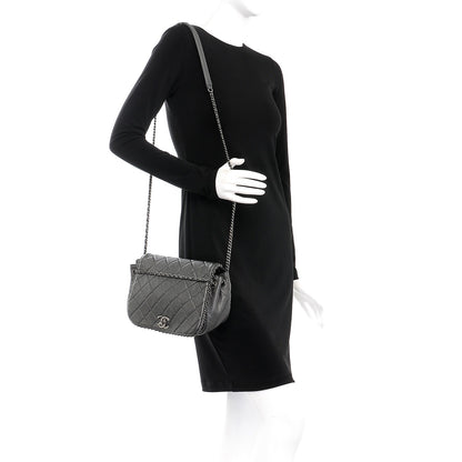 Chanel Calfskin Quilted Small CC Enchained Accordion Flap Grey 2 of 8
