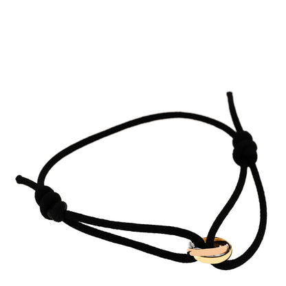 Cartier 18k Pink Yellow White Gold Trinity Adjustable Cord Bracelet Black 1 of 3