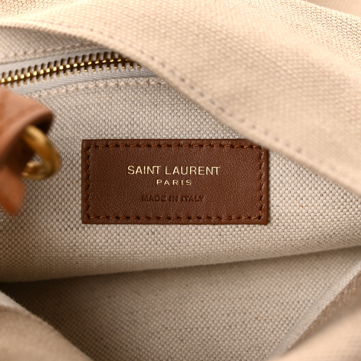 Saint Laurent Canvas Calfskin Flat Hobo Desert Dust Brick 6 of 10