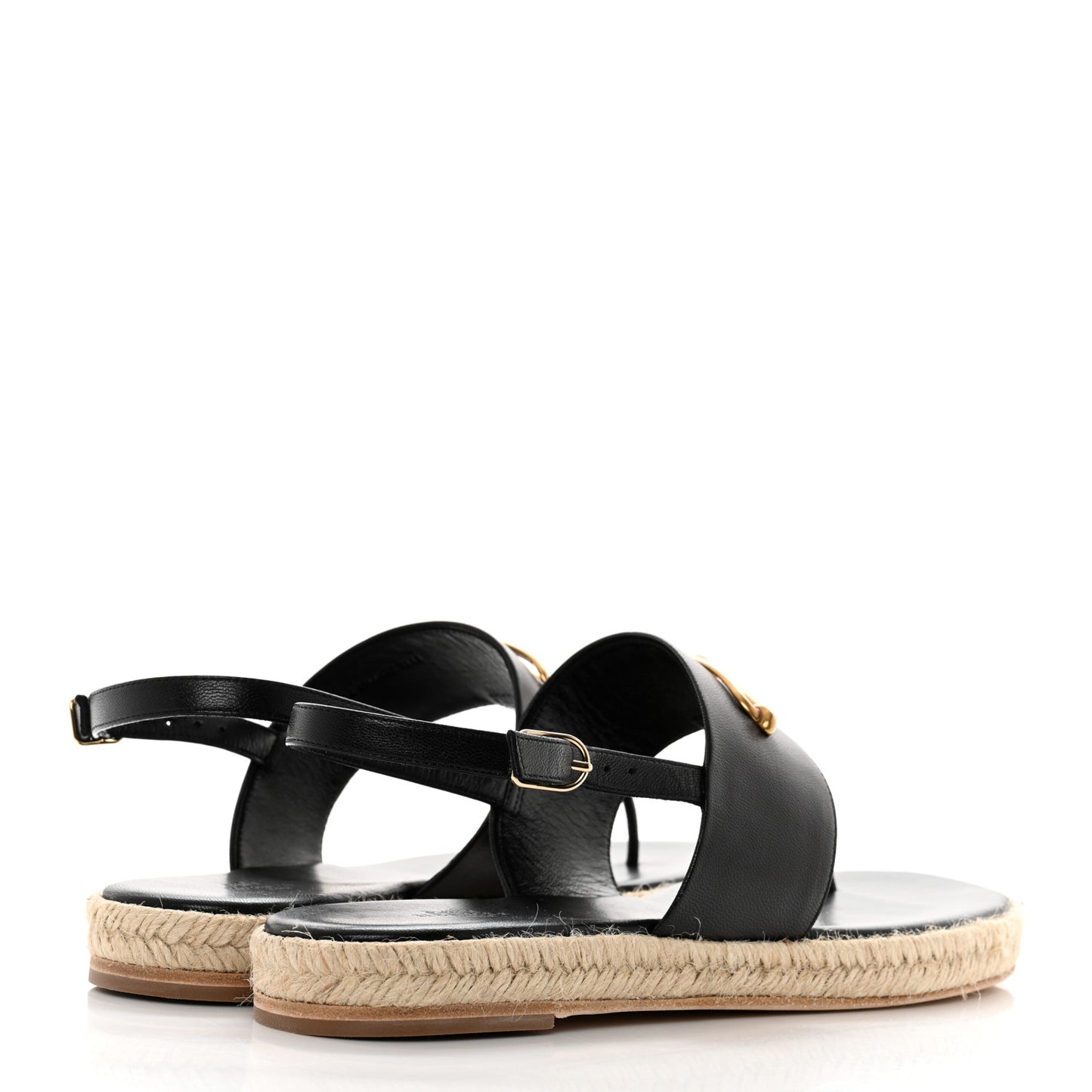 Goatskin Eloise Espadrille Sandals 41 Black
