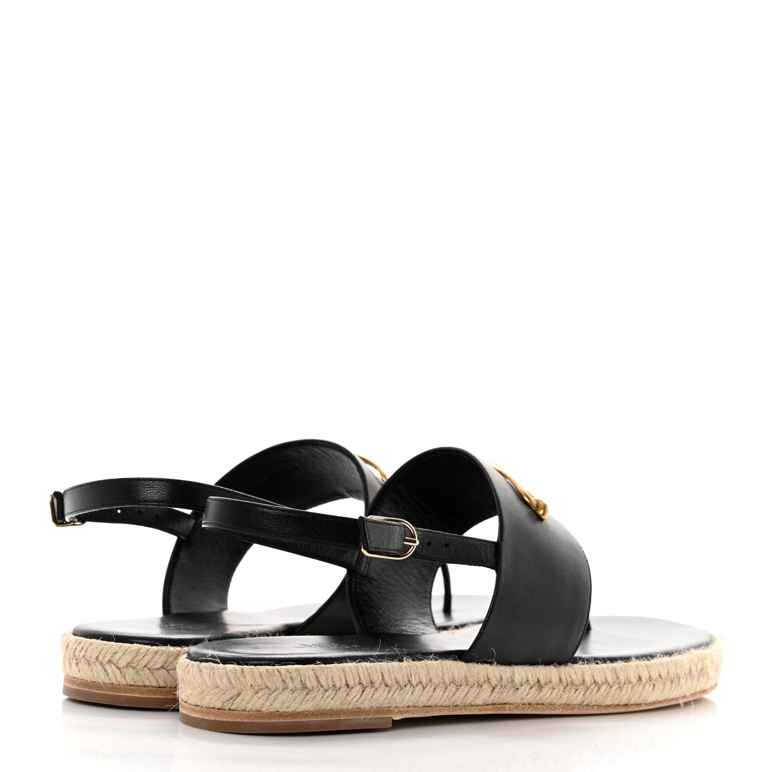 Hermes Goatskin Eloise Espadrille Sandals 41 Black 4 of 9