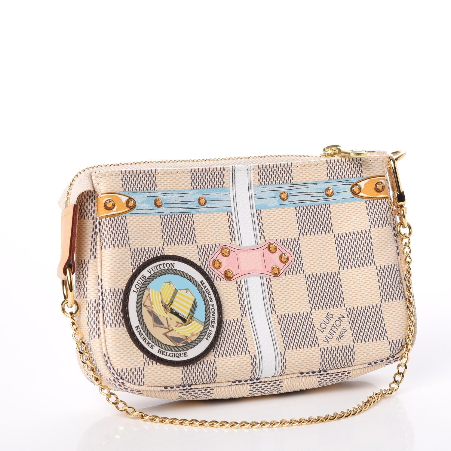 Louis Vuitton Damier Azur Summer Trunks Knokke Mini Pochette Accessories 3 of 9