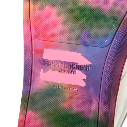Saint Laurent Calfskin Mens Signature Court Classic SL/10H High Top Sneakers 42.5 Off White Multicolor Tie-Dye 6 of 8