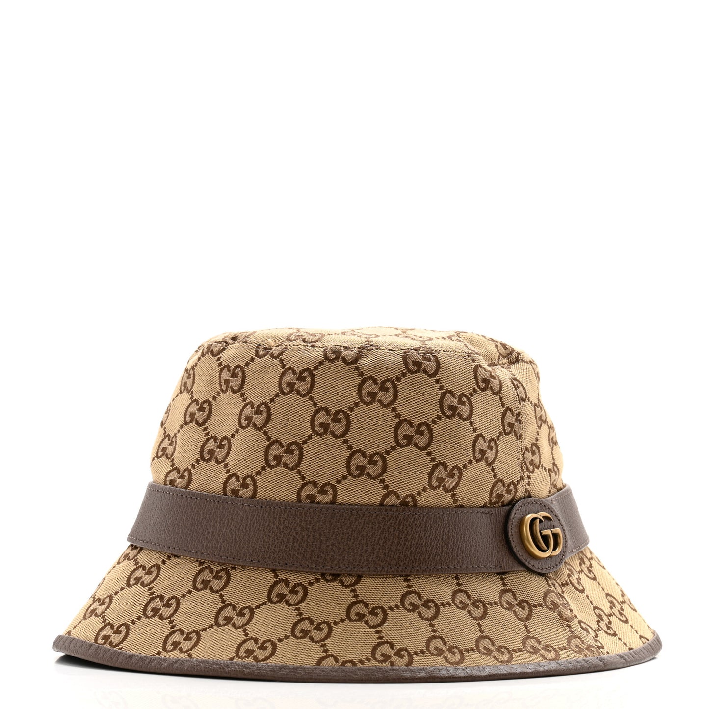Monogram Textured Dollar Calfskin GG Jago Bucket Hat XL Cacao Beige