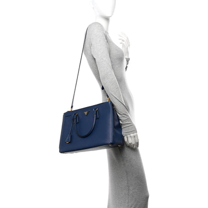 Prada Saffiano Lux Medium Tote Bluette 3 of 16